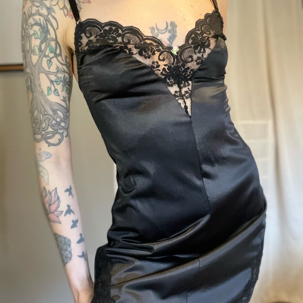Elegant Black Lace Slip Dress